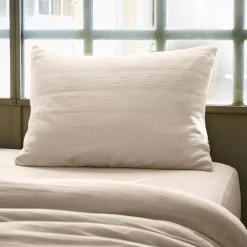 Federa rettangolare garza di cotone (50 x 80 cm) Gaïa Beige pampa