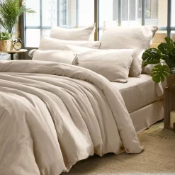 Federa rettangolare garza di cotone (50 x 70 cm) Gaïa Beige pampa