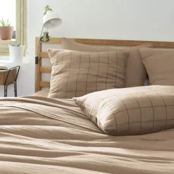 Federa rettangolare garza di cotone (50 x 70 cm) Gaïa Match Marrone corda