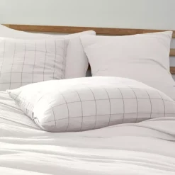 Federa rettangolare garza di cotone (70 cm) Gaïa Match Bianco chantilly