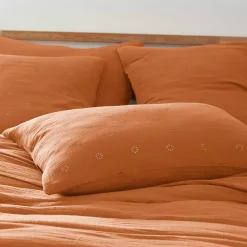 Federa rettangolare garza di cotone (50 x 70 cm) Gaïa Boho Albicocca