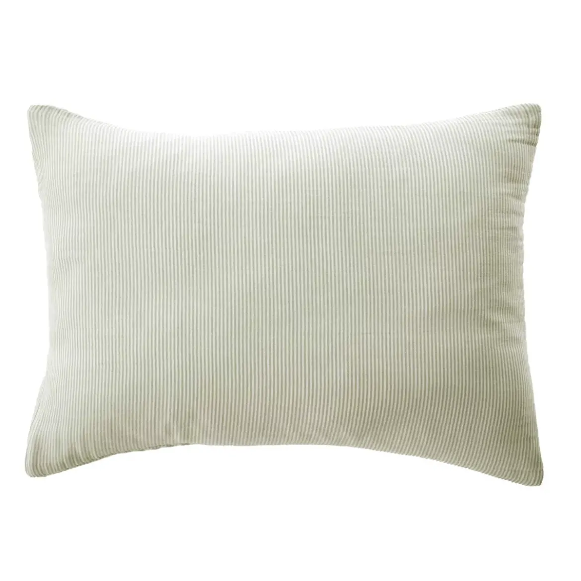 Federa rettangolare in garza di cotone (50 x 80 cm) Gaïa a righe Verde eucalipto