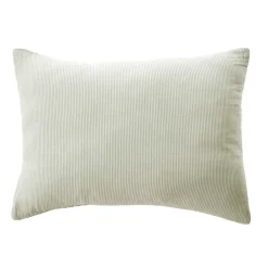 Federa rettangolare in garza di cotone (50 x 70 cm) Gaïa a righe Verde eucalipto