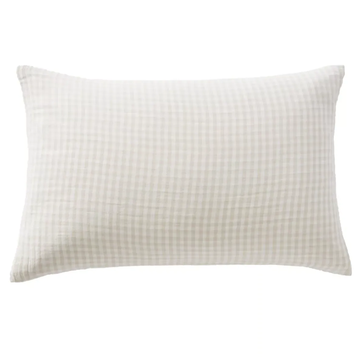 Federa Rettangolare in garza di cotone (50 x 80 cm) Gaïa Vichy Beige