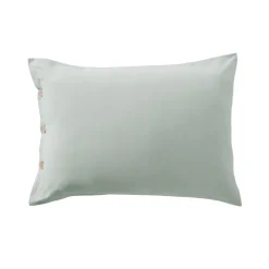 Federa rettangolare in percalle di cotone (50 x 70 cm) Diane Blu Céladon