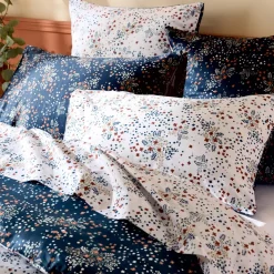 Federa rettangolare in raso di cotone (50 x 70 cm) Lilou Blu navy