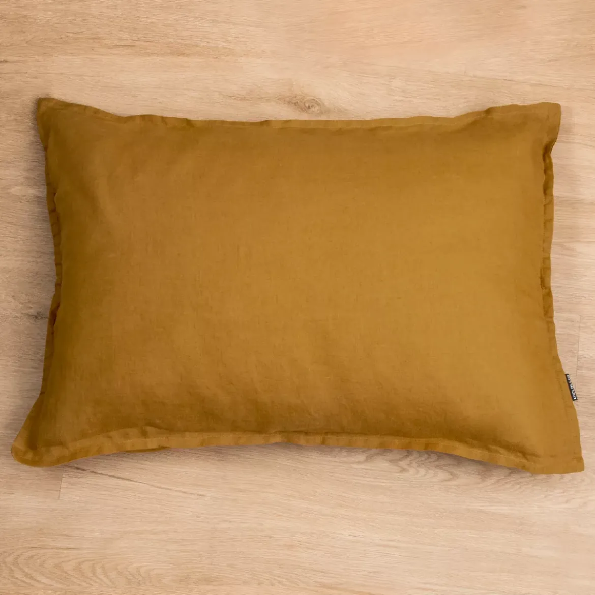 Federa rettangolare lino lavato (70 cm) Louise Caramello