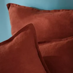 Federa rettangolare lino lavato (70 cm) Louise Terracotta