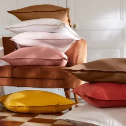 Federa rettangolare percalle di cotone (70 cm) Cali Bianco