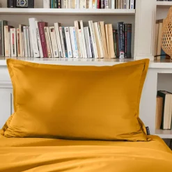 Federa rettangolare percalle di cotone (70 cm) Cali Giallo senape