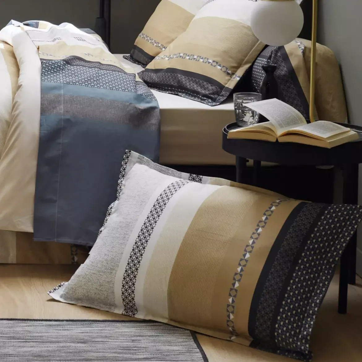 Federa rettangolare percalle di cotone Marlow Beige