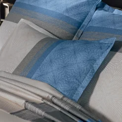 Federa rettangolare raso di cotone (50 x 70 cm) Tiago Blu