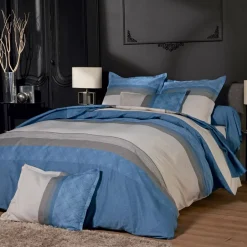 Federa rettangolare raso di cotone (50 x 70 cm) Tiago Blu