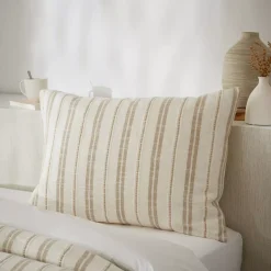 Federa rettangolare reversibile in cotone testurizzato e percale (50 x 70 cm) Alice Corda