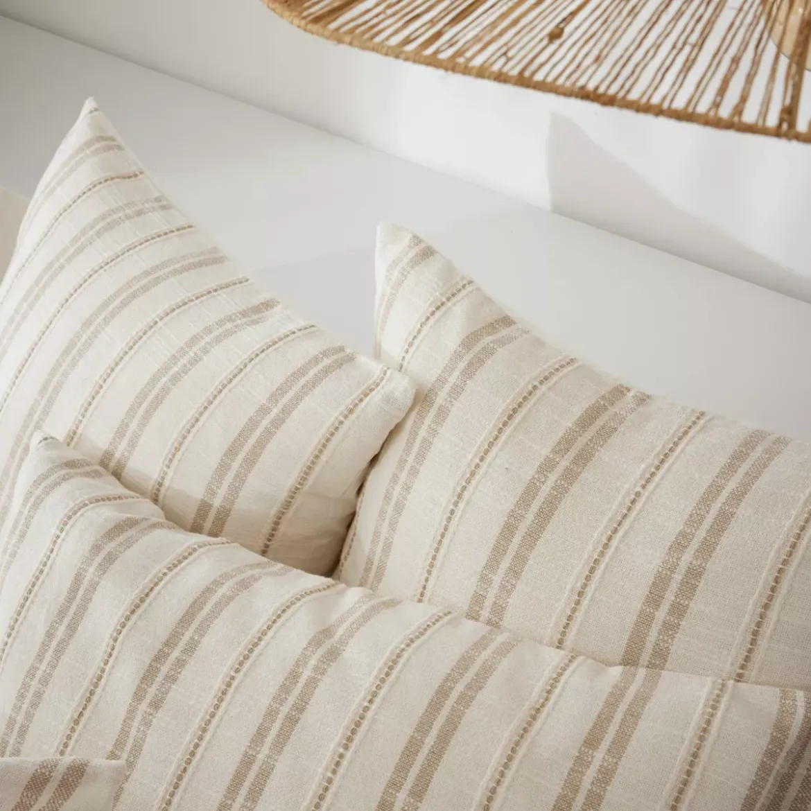 Federa rettangolare reversibile in cotone testurizzato e percale (50 x 70 cm) Alice Corda