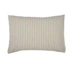 Federa rettangolare reversibile in cotone testurizzato e percale (50 x 70 cm) Alice Ecru