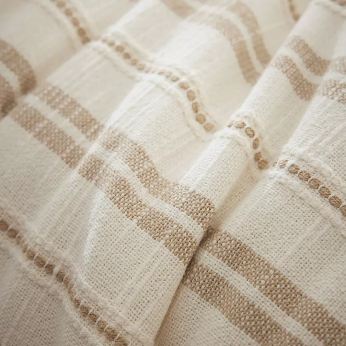 Federa rettangolare reversibile in cotone testurizzato e percale (50 x 80 cm) Alice Corda
