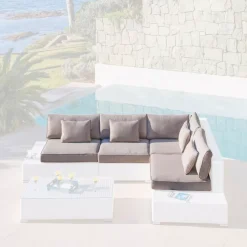 Federe per cuscini di ricambio per salotto da giardino 5 persone Palma Tortora
