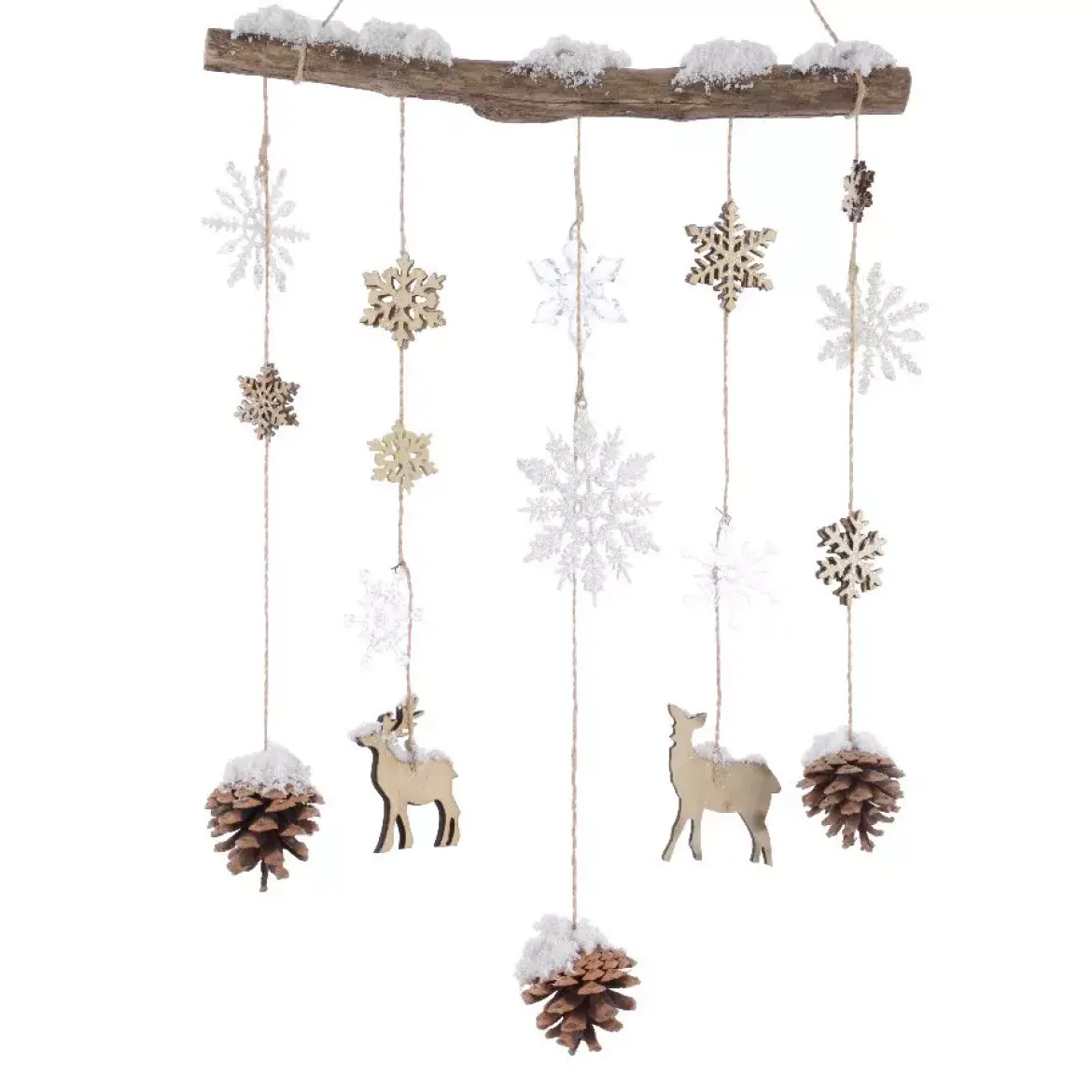 Fiocchi di Natale da appendenre legno (75 cm) Fiocchi Naturale
