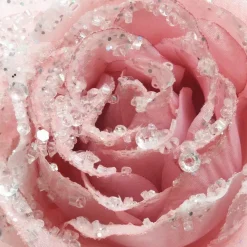 Fiore decorativo con pinza paillete Rosa cipria
