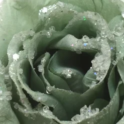 Fiore decorativo con pinza pailletée Verde salvia