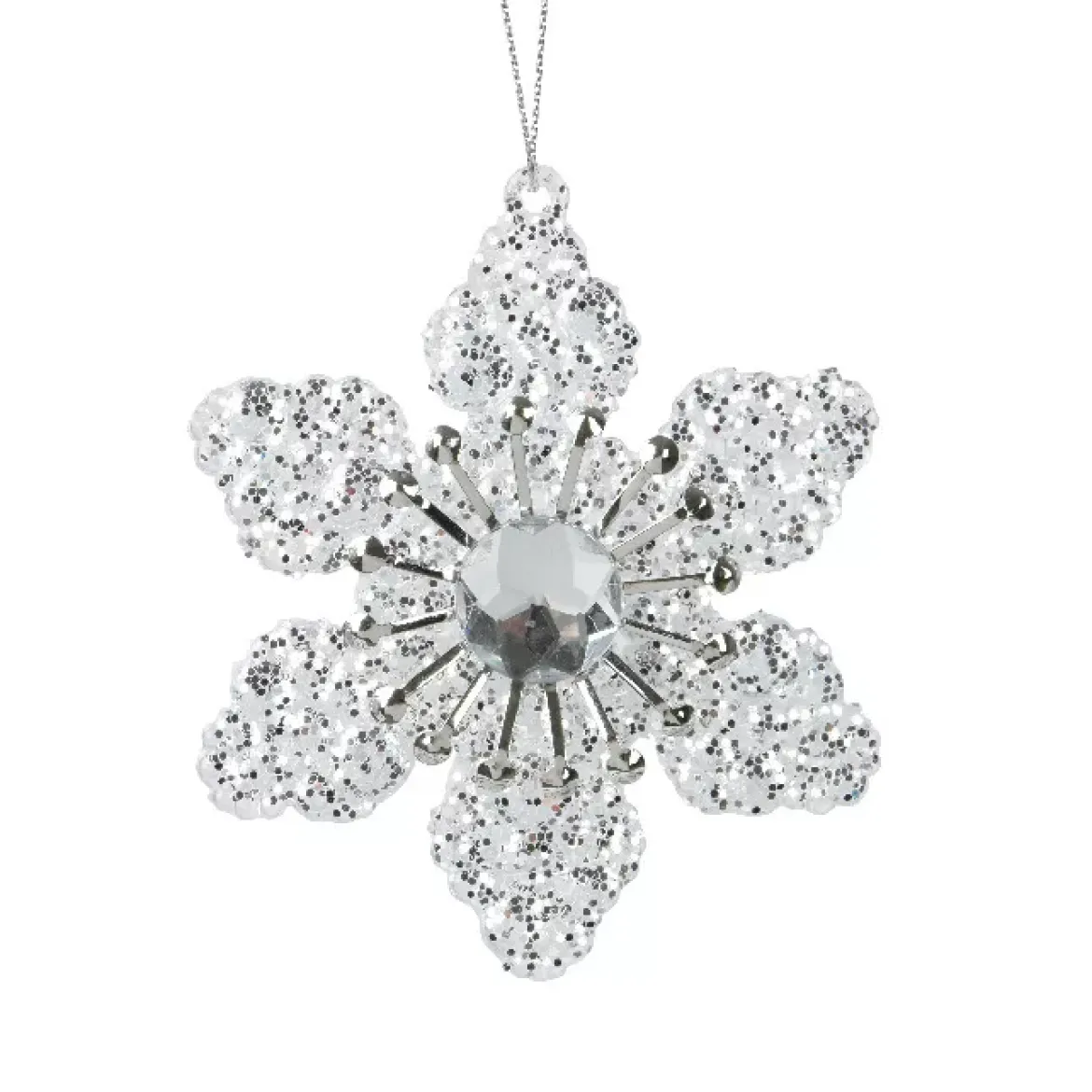 Fiore decorativo da appendere (D9 cm) Cortina Argento