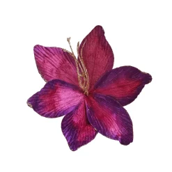 Fiore decorativo in poliestere (D23 cm) Amaryllis in velluto Porpora