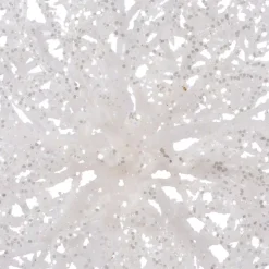 Fiore di Natale paillette a clips Bianco