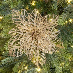 Fiore di Natale paillettes a clips Oro