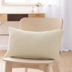 Fodera cuscino rettangolare cotone nido d'ape (30 x 50 cm) Maya Beige pampa