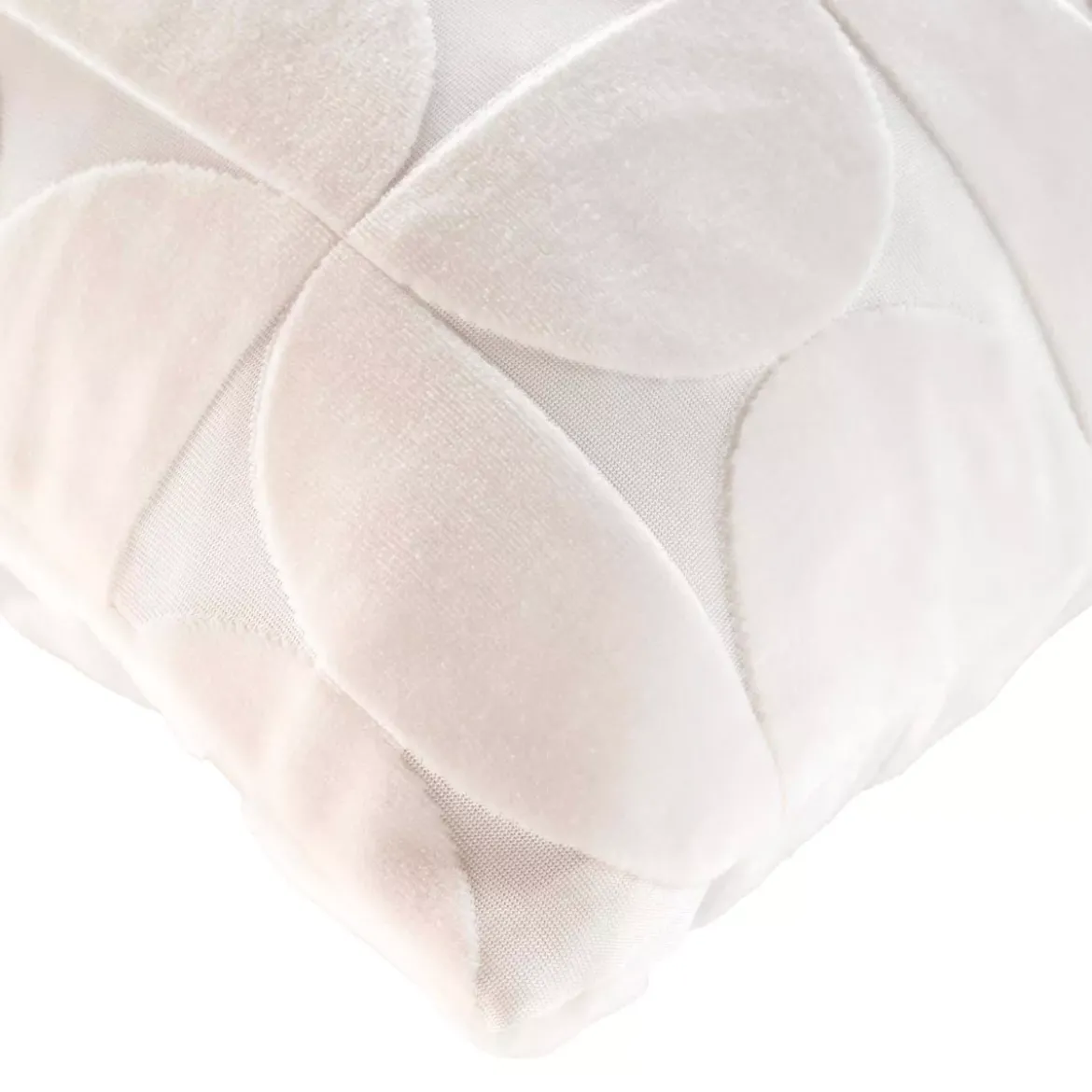 Fodera per cuscino quadrata in velluto (40 x 40 cm) Curly Ecru