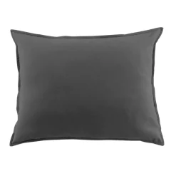 Fodera per cuscino quadrata in flanella di cotone (80 x 80 cm) Nina Grigio antracite