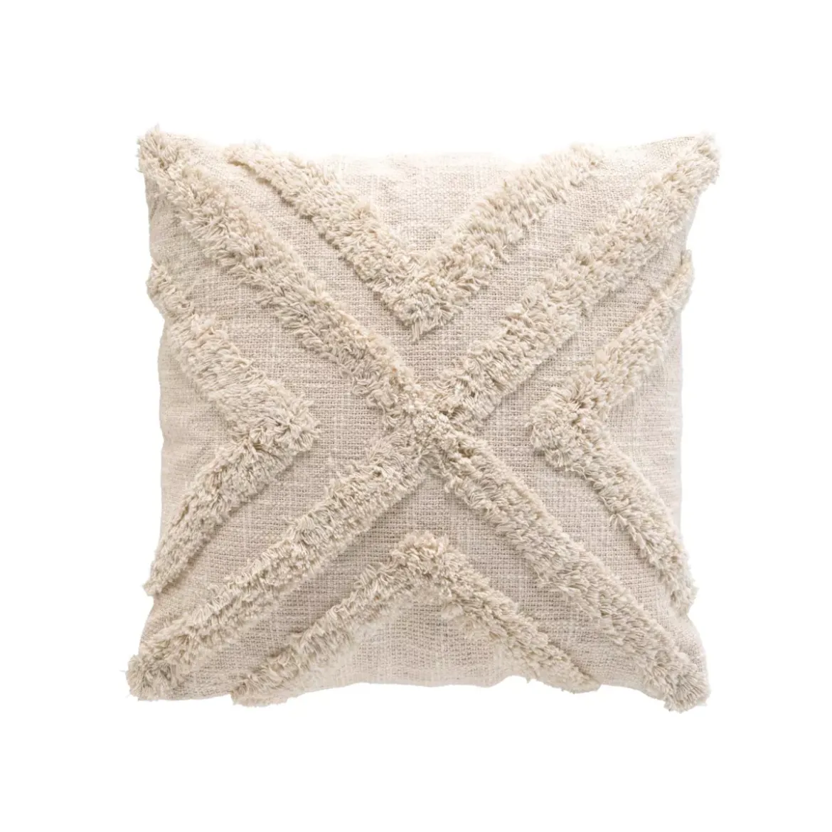 Fodera per cuscino quadrata cotone tuftato (40 x 40 cm) Sheny Beige