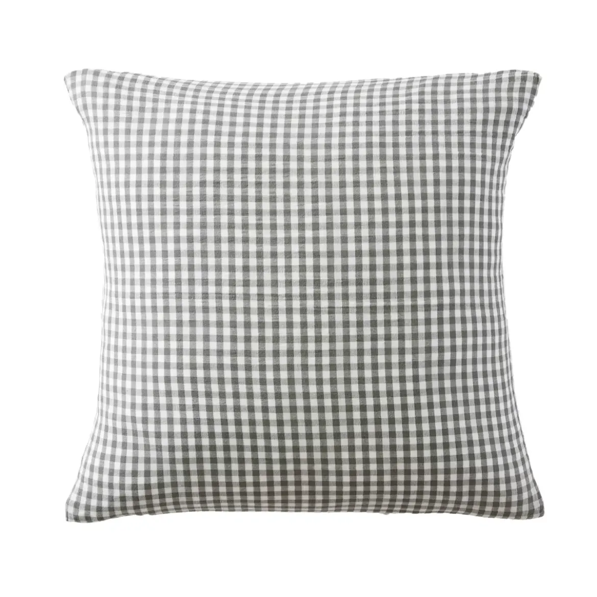 Fodera per cuscino quadrata in doppia garza di cotone (60 x 60 cm) Gaïa vichy Verde rosmarino
