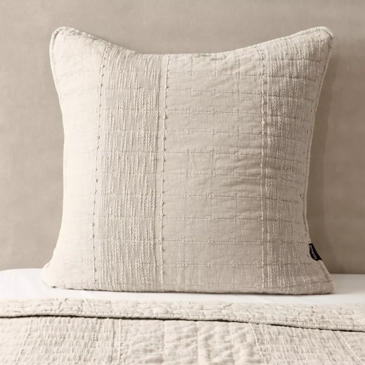 Fodera per cuscino quadrata in cotone (60 x 60 cm) Lena Beige Sabbia