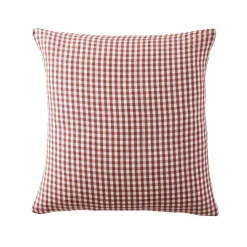 Fodera per cuscino quadrata in doppia garza di cotone (60 x 60 cm) Gaïa vichy Terracotta