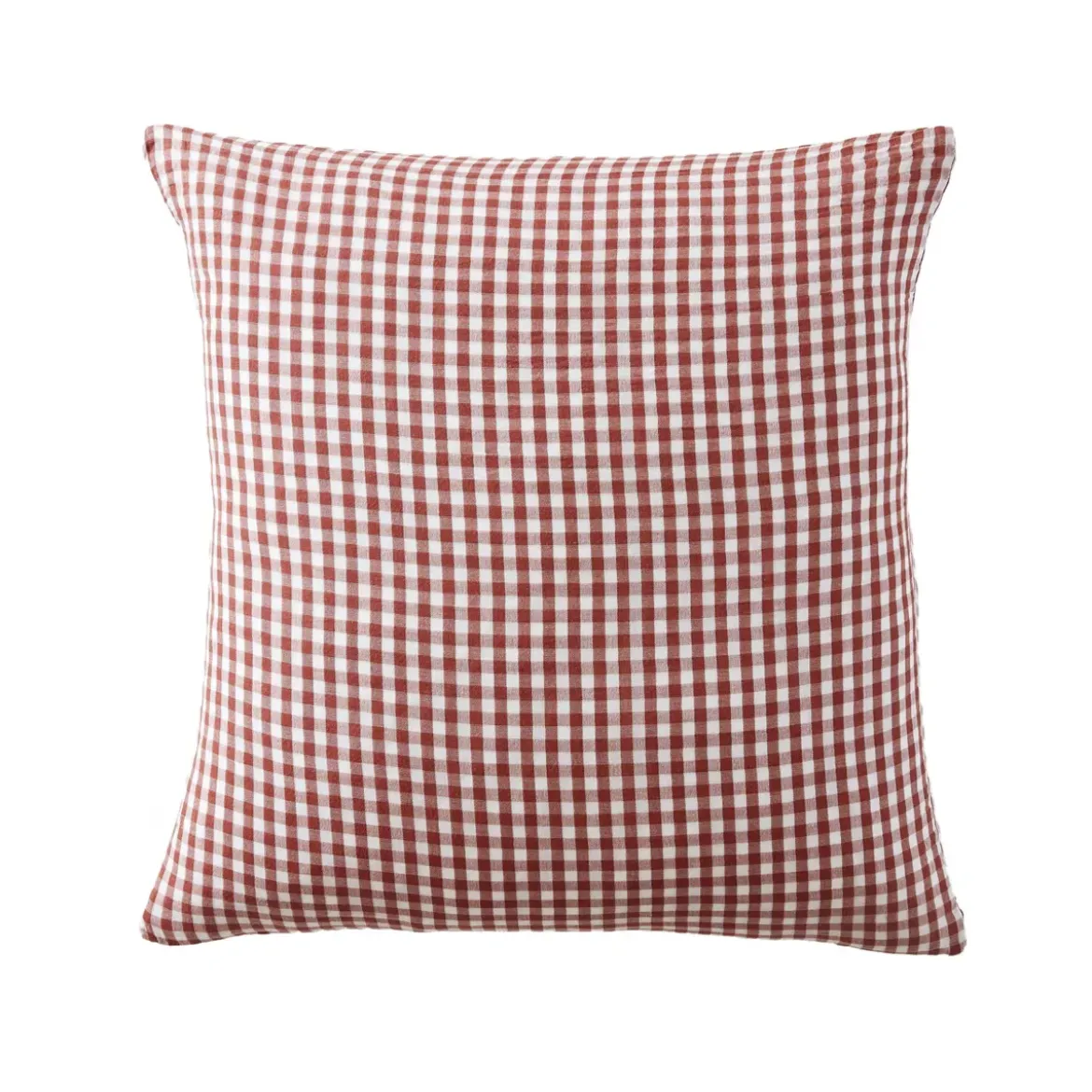 Fodera per cuscino quadrata in doppia garza di cotone (60 x 60 cm) Gaïa vichy Terracotta