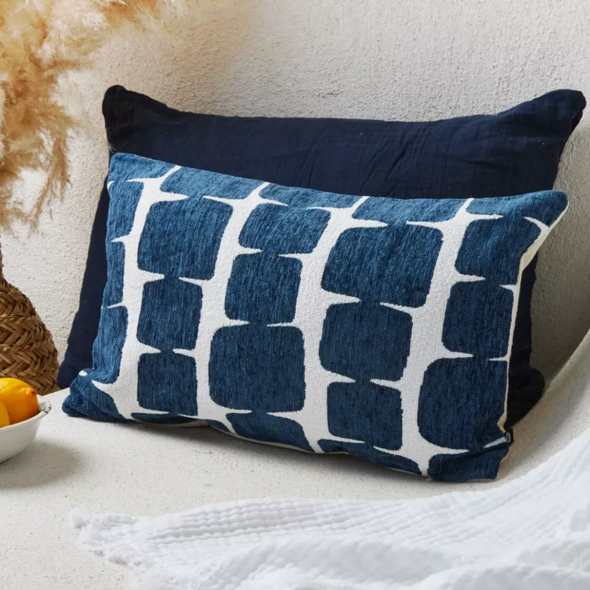 Fodera per cuscino rettangolare (30 x 50 cm) Jeni Blu
