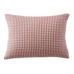 Fodera per cuscino rettangolare in doppia garza di cotone (50 x 70 cm) Gaïa vichy Terracotta