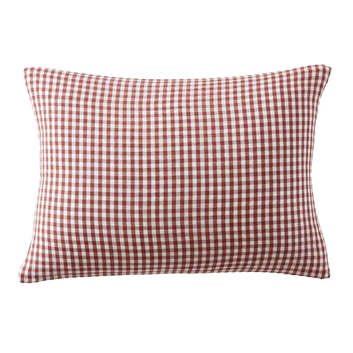 Fodera per cuscino rettangolare in doppia garza di cotone (50 x 70 cm) Gaïa vichy Terracotta