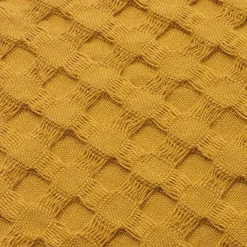 Fodera cuscino quadrata cotone nido d'ape (40 x 40 cm) Maya Giallo zafferano