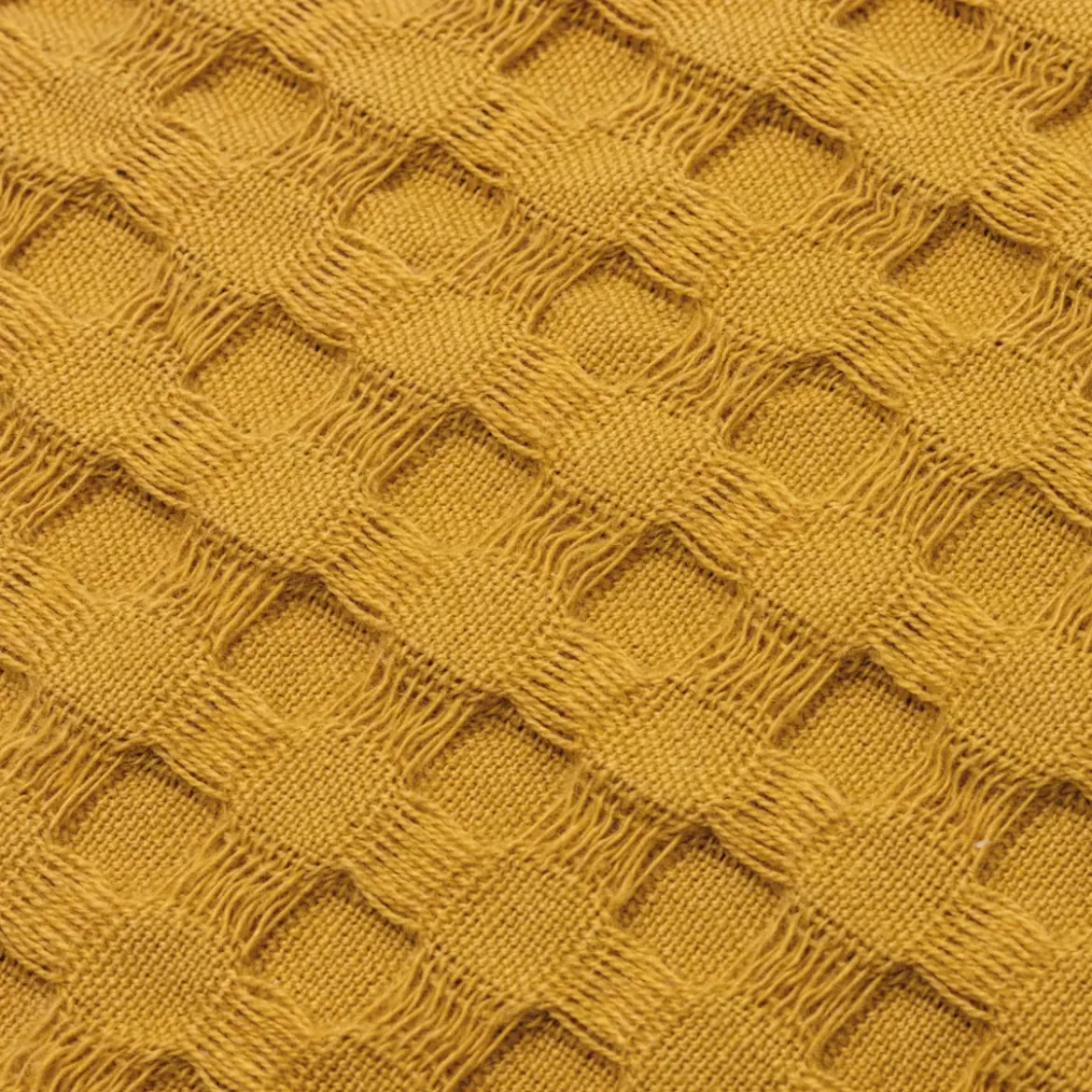 Fodera cuscino quadrata cotone nido d'ape (40 x 40 cm) Maya Giallo zafferano