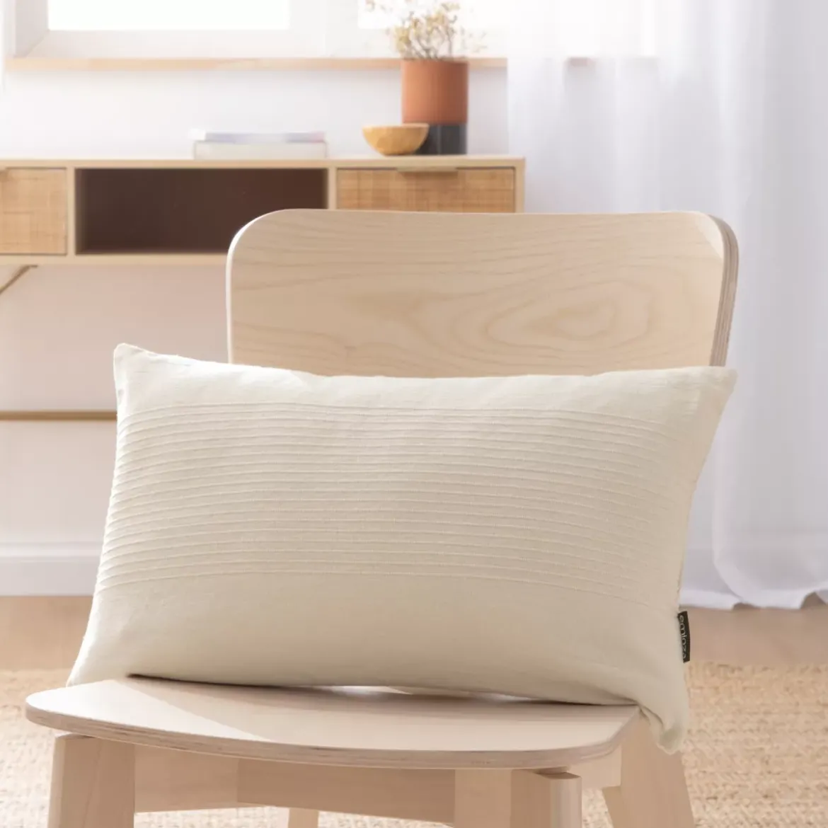 Fodera cuscino rettangolare cotone (30 x 50 cm) Léa Beige pampa