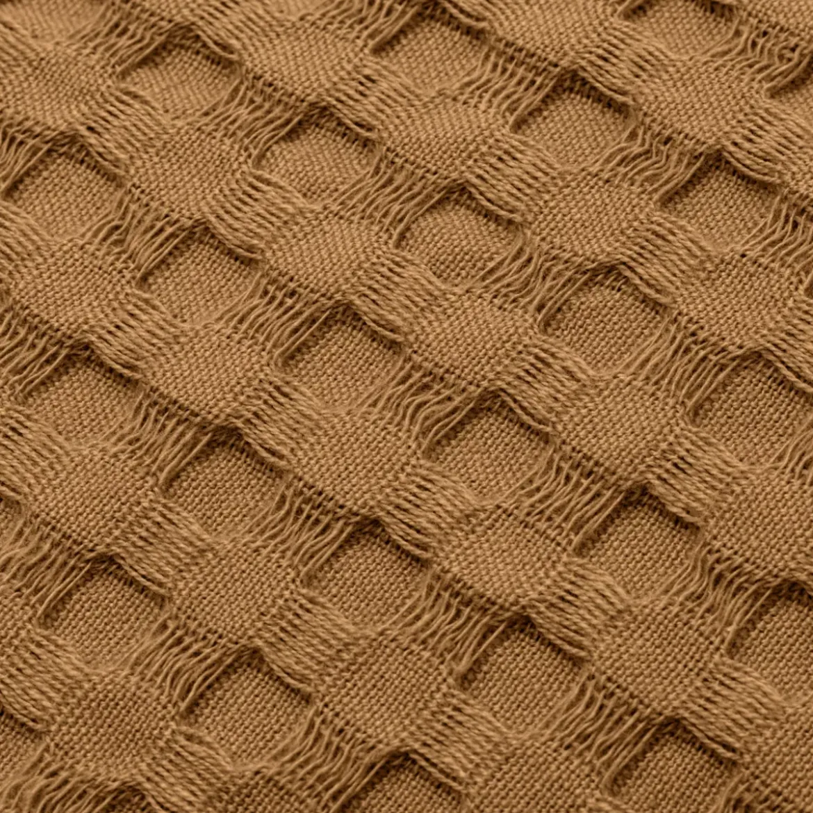 Fodera cuscino rettangolare cotone nido d'ape (30 x 50 cm) Maya Camel
