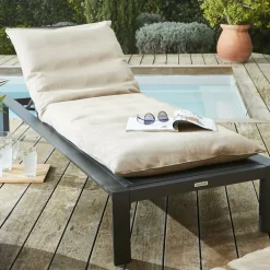 Fodera per cuscino da lettino prendisole (190 x 70 cm) Naia Beige sabbia