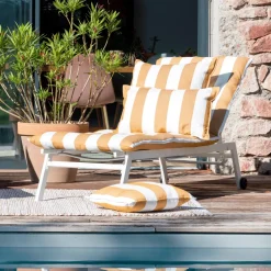 Fodera per cuscino da sdraio idrorepellente (190 x 70 cm) Noa Giallo ocra