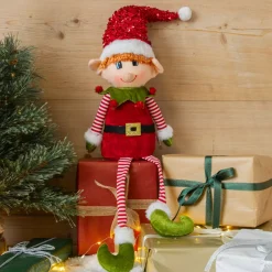 Folletto buffone da sedere (H57 cm) Pipo in Babbo Natale
