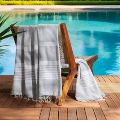 Fouta cotone riciclato (200 x 200 cm) Summer Grigio