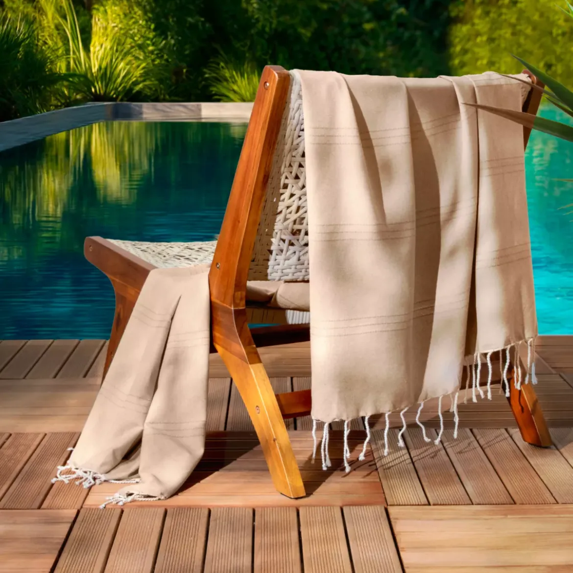 Fouta cotone riciclato (100 x 200 cm) Sunshine Beige