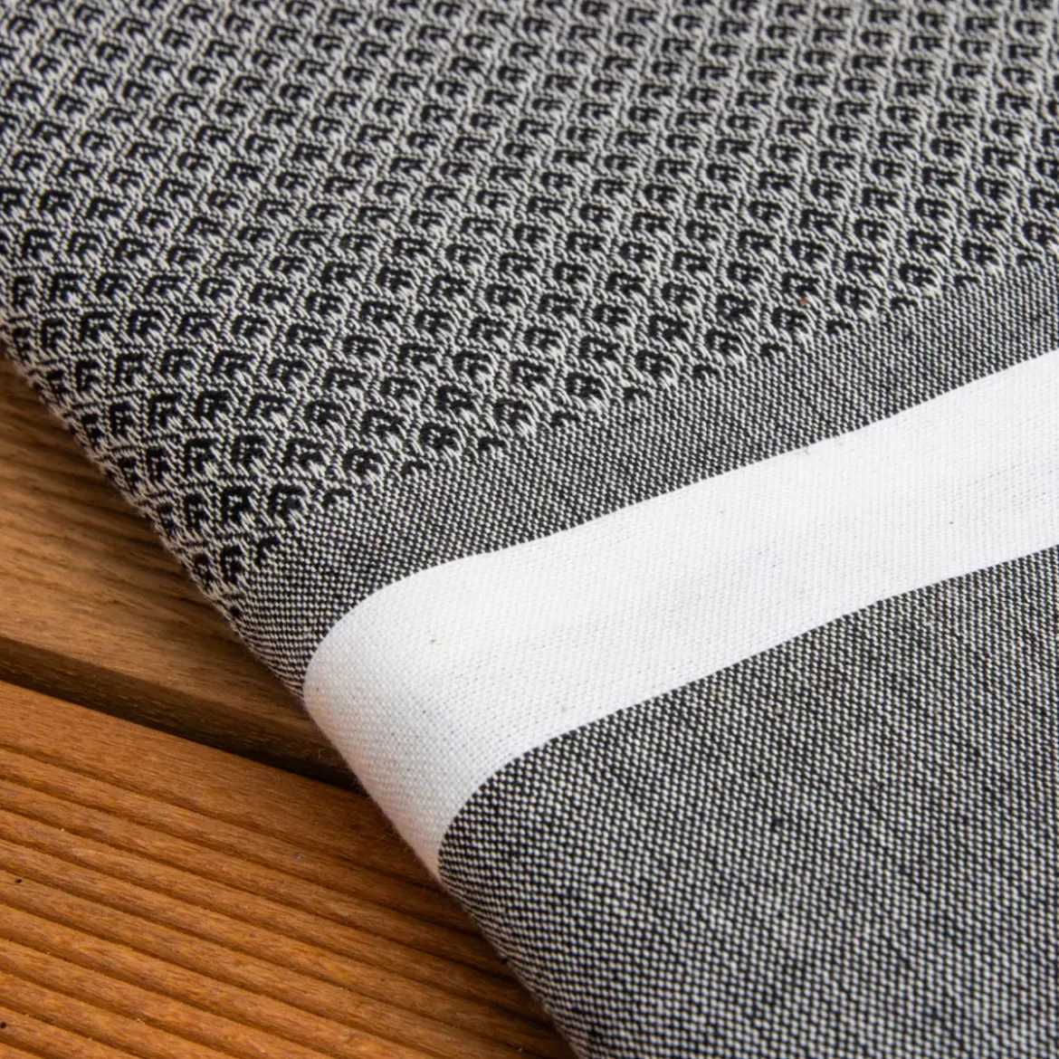 Fouta cotone riciclato (100 x 200 cm) Selma Nero